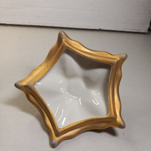 Vintage Elegant Weeping Gold Leaf 22Kt Nut Candy Cover Lid ONLY - Picture 5 of 7